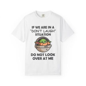 Funny Baby Yoda T-Shirt, Unisex Graphic Tee, Laughing Situation Humor Shirt, Gift for Star Wars Fans, Casual Wear